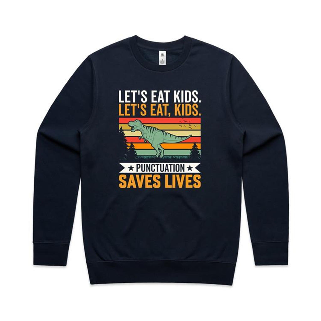 Punctuation Saves Lives, Dinosaur AS Colour Stencil Crew Sweatshirt
