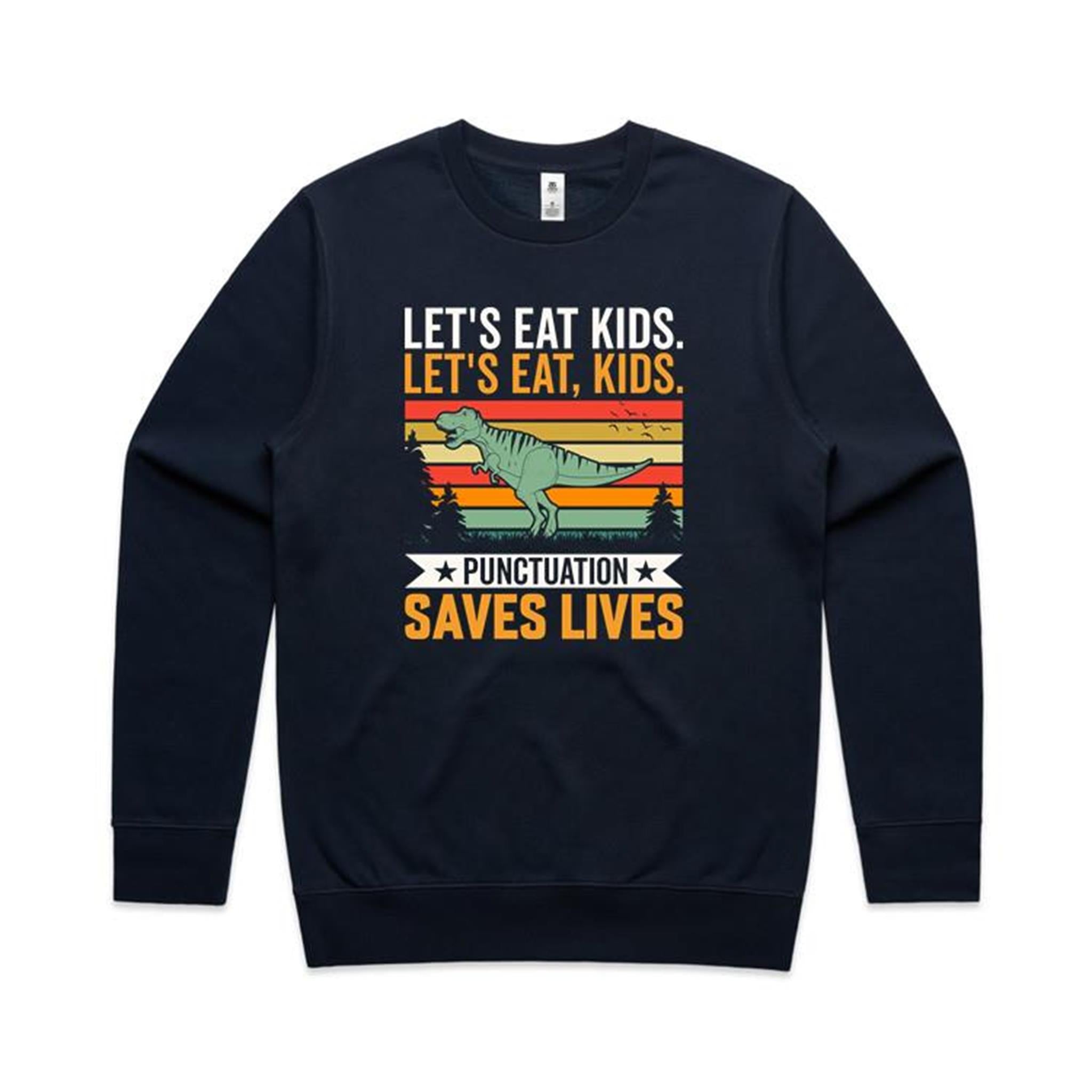 Punctuation Saves Lives, Dinosaur AS Colour Stencil Crew Sweatshirt