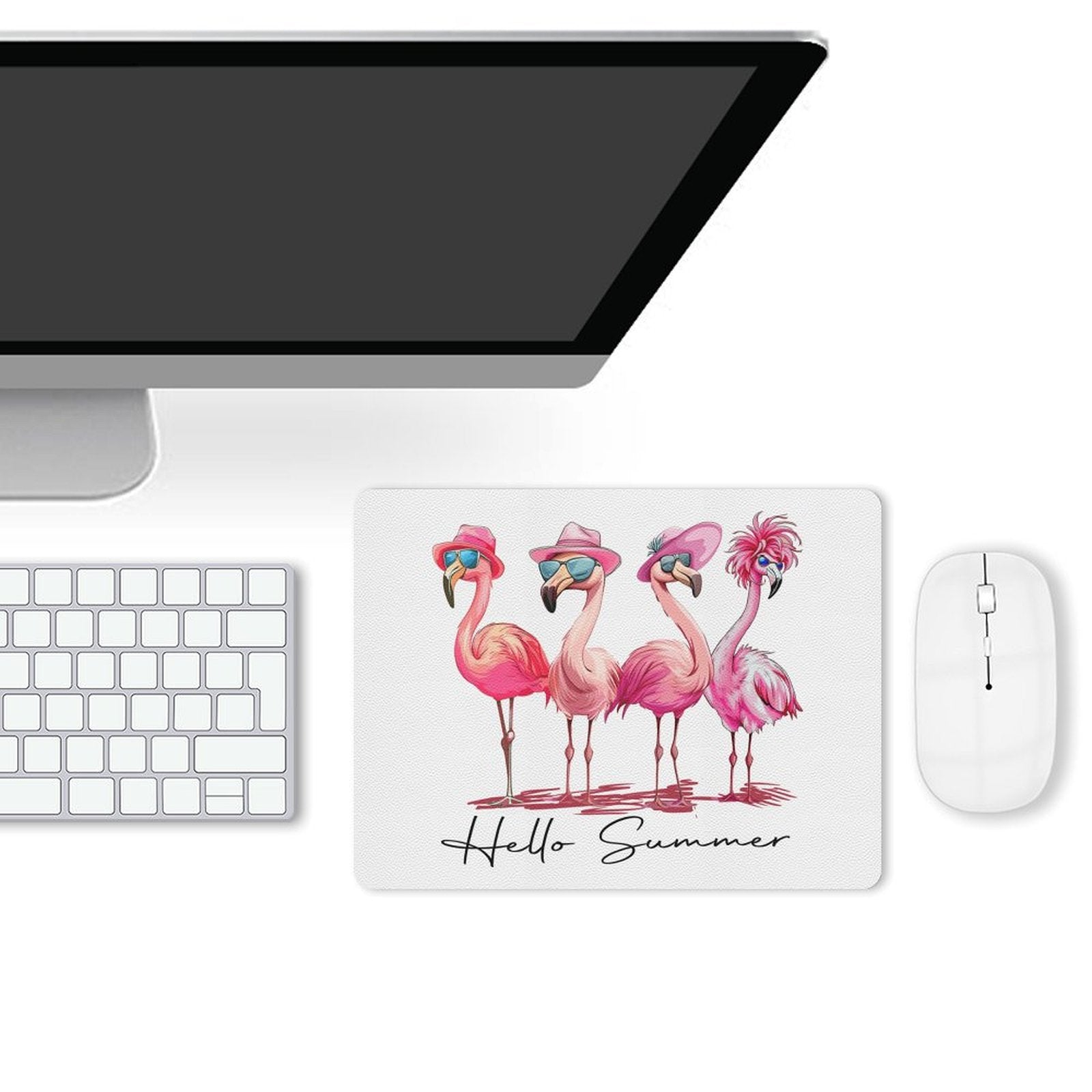 Flamingo, Hello Summer Leather Mouse Pad Leather Mouse Pad animal Printed Offshore