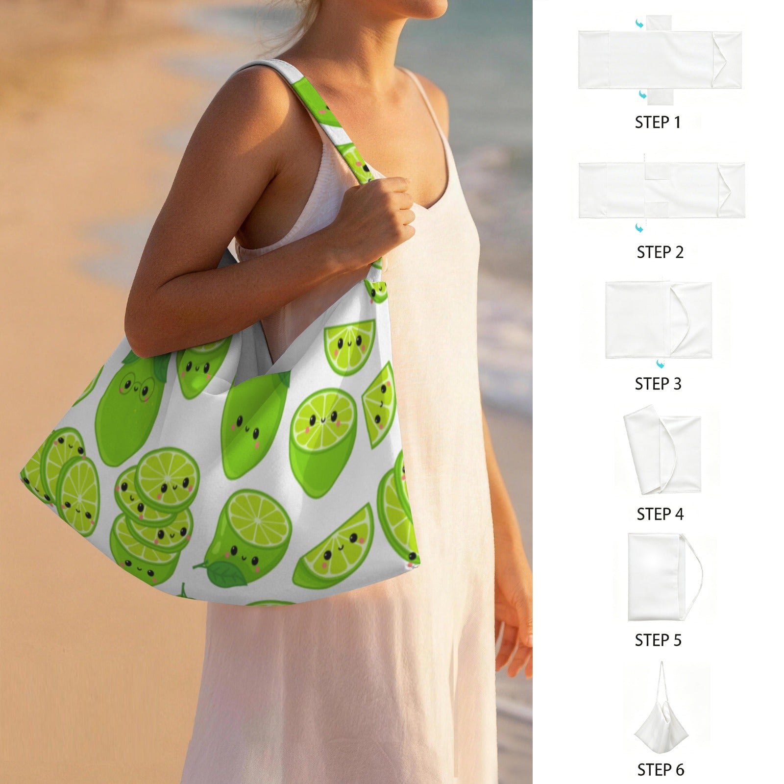 Cute Limes Beach Chair Towel Cover with Side Pockets