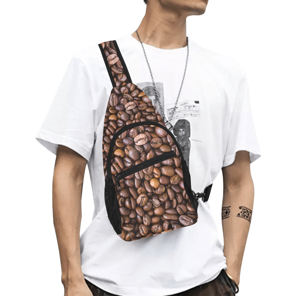 Coffee Beans Chest Bag One Size Cross Body Chest Bag Coffee Printed Offshore