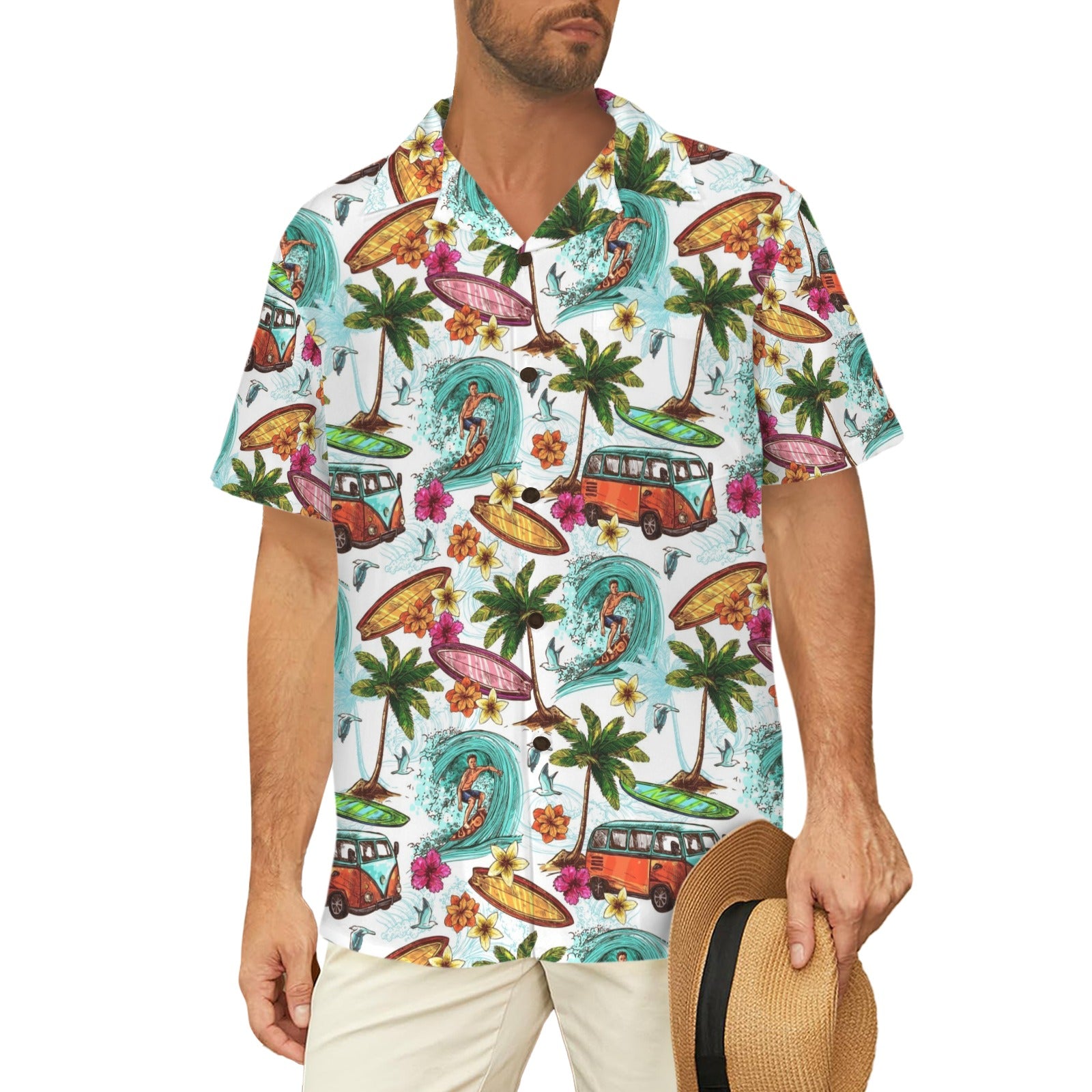 Surfing Safari Men's Hawaiian Shirt