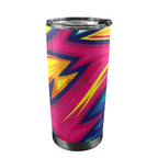 Abstract Bright - 20oz Mobile Tumbler with Lid (Black Lock) One Size 20oz Travel Mug Printed Offshore