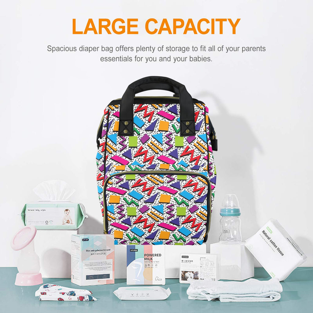 Graphic 80's Multi-Function Backpack, Nappy / Diaper Bag Multi-function Backpack, Nappy / Diaper Bag Printed Offshore Retro