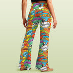 Comic Book 2 High Waist Crossover Tummy Control Flare Leggings High Waist Flare Leggings comic Printed Offshore