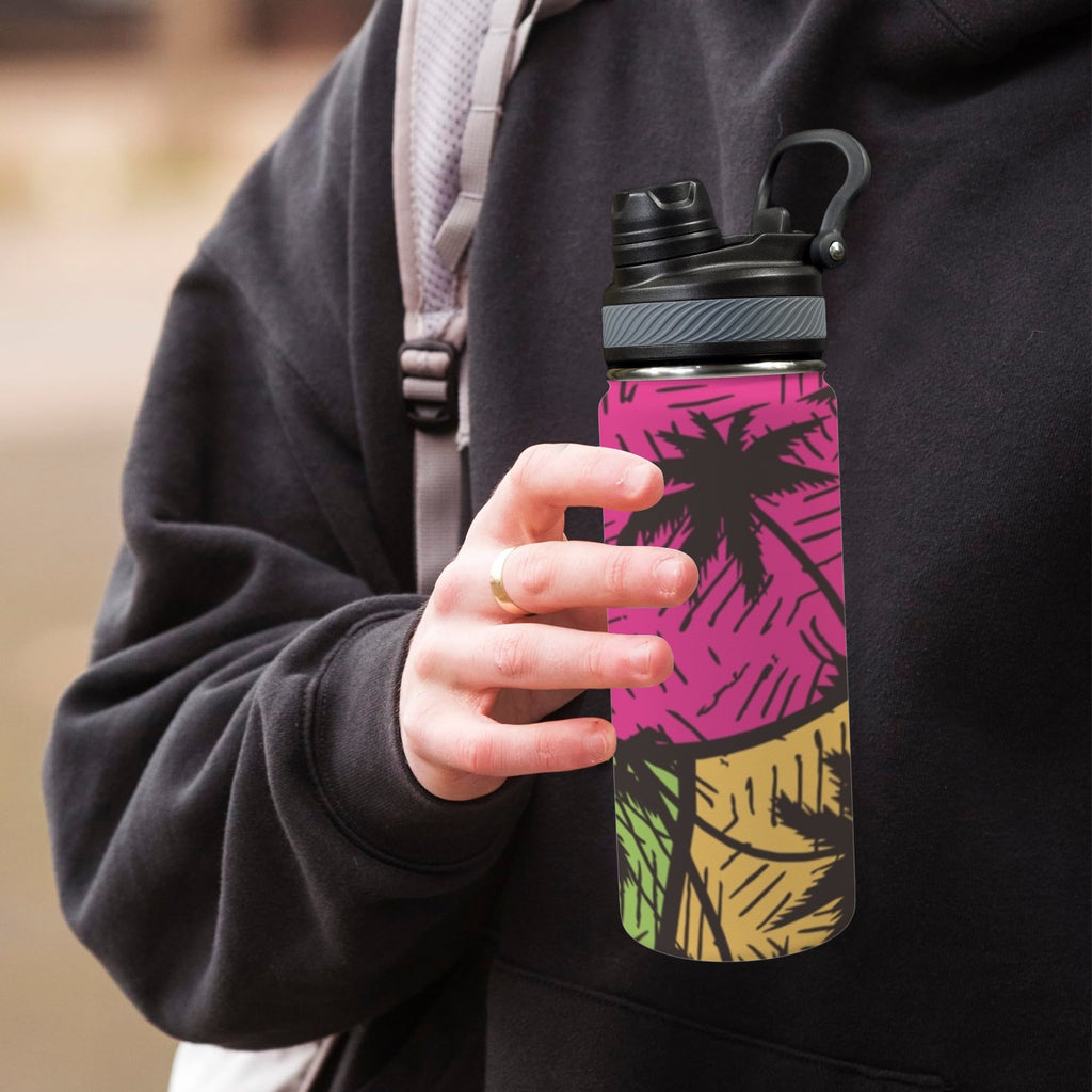 Palm Trees - Insulated Water Bottle with Dual-Use Lid (18oz) Insulated Water Bottle with Dual-Use Lid (18oz) Plants Printed Offshore