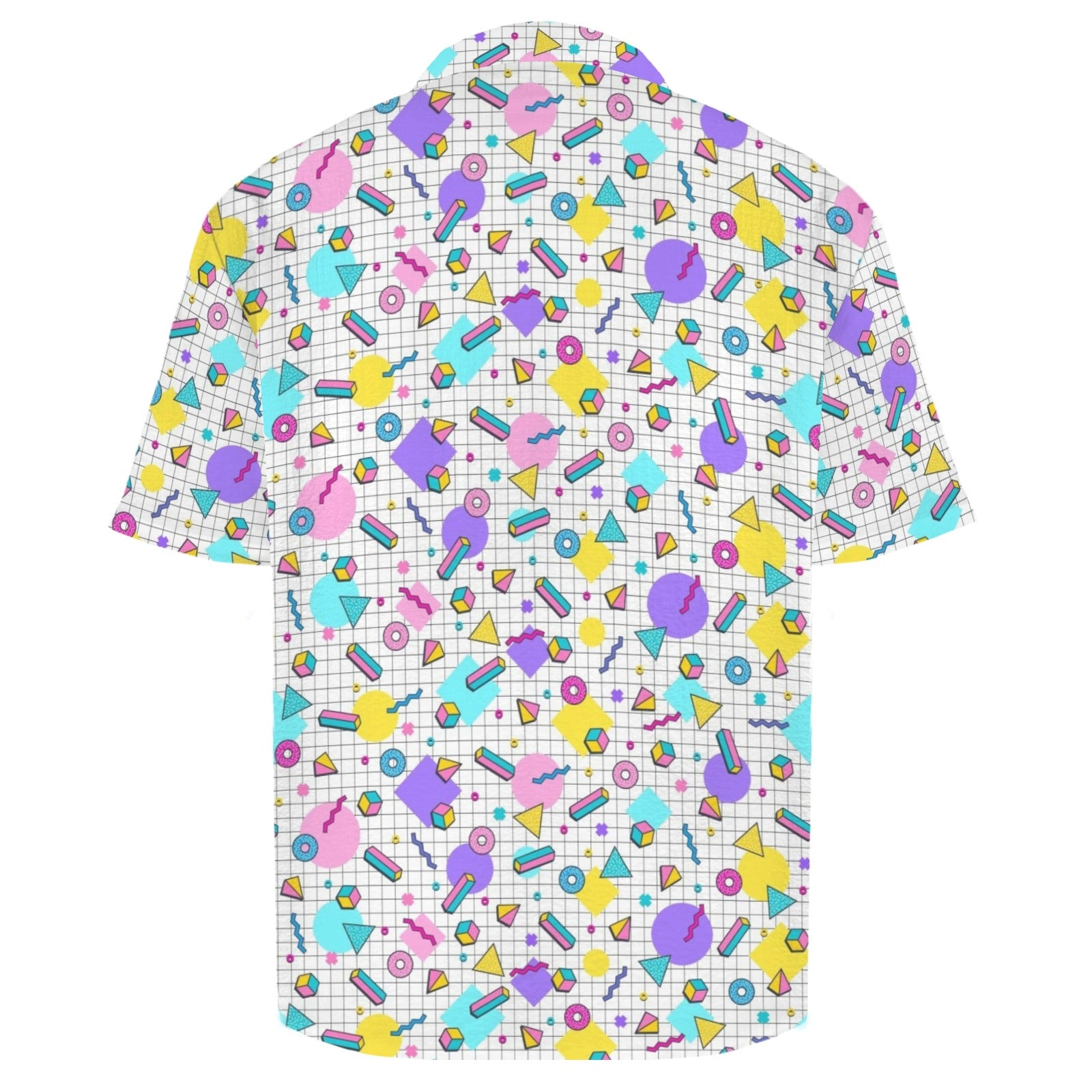 80's Grid Men's Crinkle Hawaiian Shirt