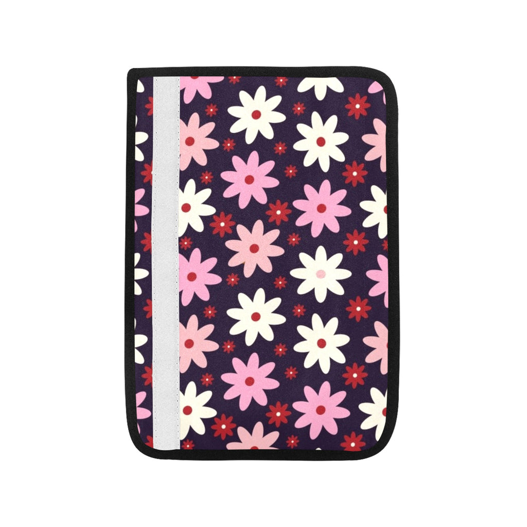 Pink Daisy Car Seat Belt Cover 7''x10'' (Pack of 2) Car Seat Belt Cover 7x10 (Pack of 2) Plants Printed Offshore