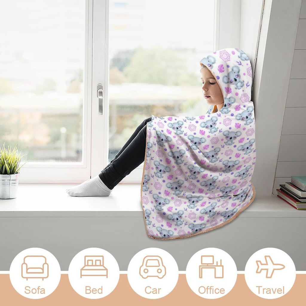 Zen Koala Kids Hooded Blanket 100cm x 130cm