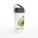 Avo - Great Day - White 15oz Stainless Steel Travel Mug Travel Mug Coffee food Globally Fulfilled positivity