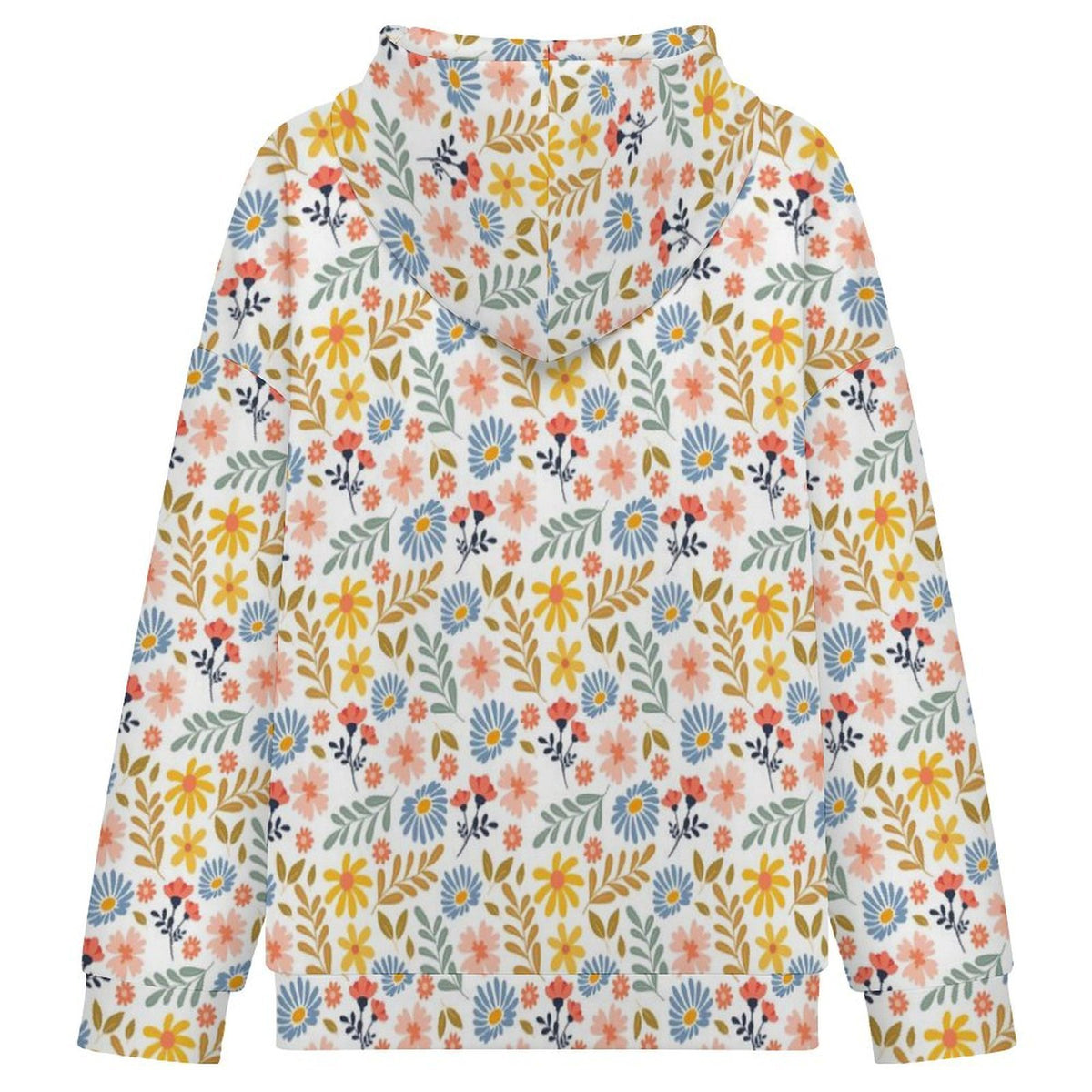 Boho Flowers And Leaves Women's Full-Zip Hoodie