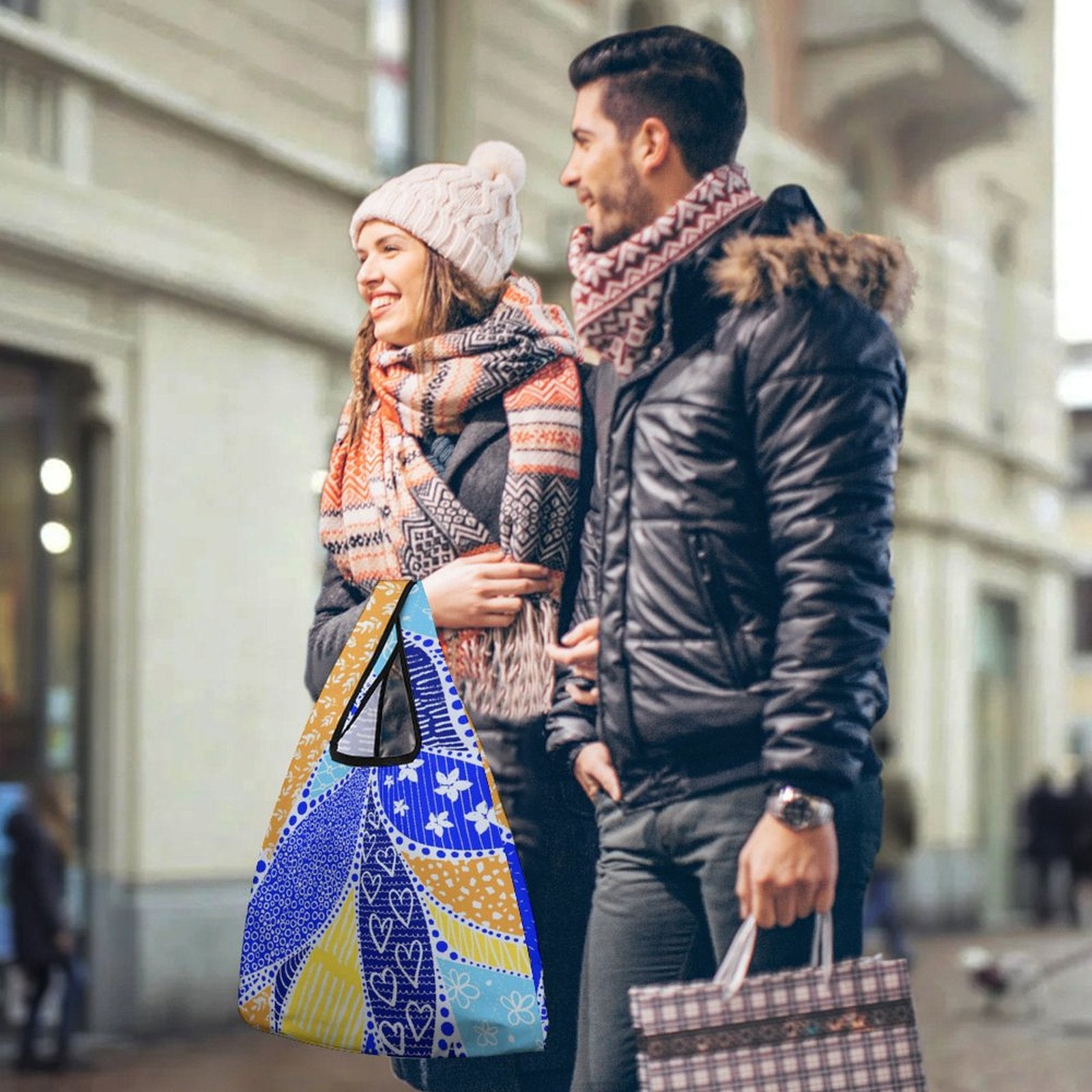 Blue Swirl - Collapsible Shopping Bag