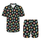 Colourful Cassettes Men's Hawaiian Shirt & Shorts Set Men's Hawaiian Shirt & Shorts Set Music Printed Offshore