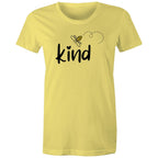 Bee Kind - Womens T-shirt Yellow Womens T-shirt Kindness Printed In Australia