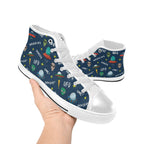 UFO's And Aliens Men's High Top Canvas Shoes Men's Classic High Top Canvas Shoes Printed Offshore Sci Fi