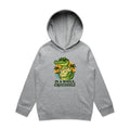 In A While, Crocodile Kid's AS Colour Hoodie Grey Marle Kids Hoodie animal Printed In Australia