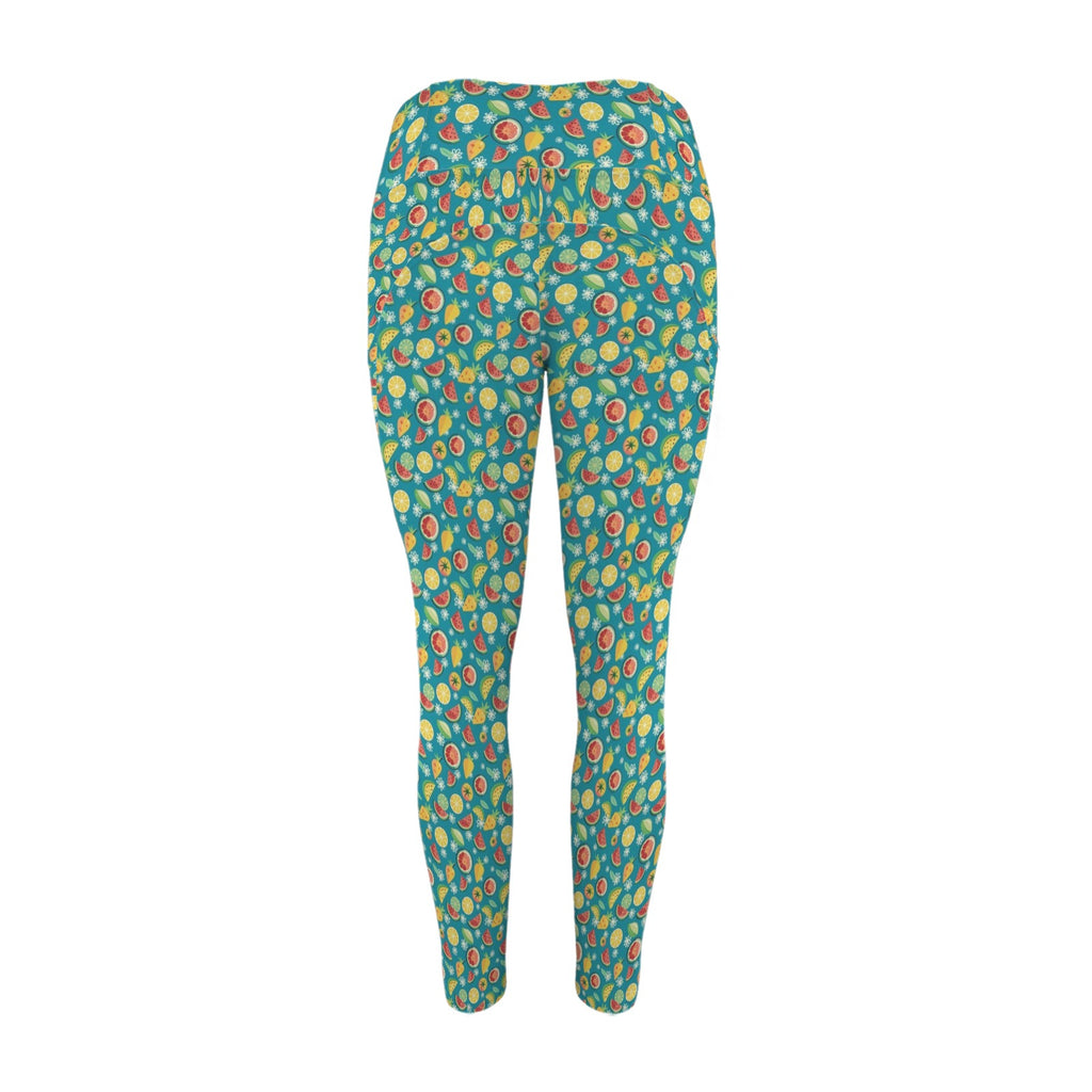 Summer Fruit Women's High Waist Pockets Yoga Leggings