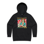 Retro Coffee Woman Women's AS Colour Hoodie Black Womens Hoodie Coffee Printed In Australia Retro