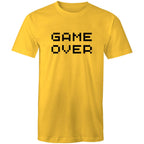 Game Over - Mens T-Shirt Yellow Mens T-shirt Games Printed In Australia