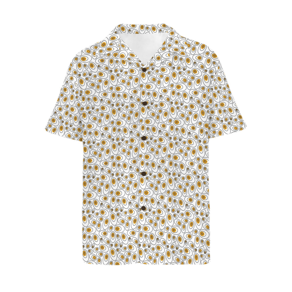 Abstract Eggs Men's Short Sleeve Hawaiian Shirt Men's Hawaiian Shirt (New) Food Printed Offshore