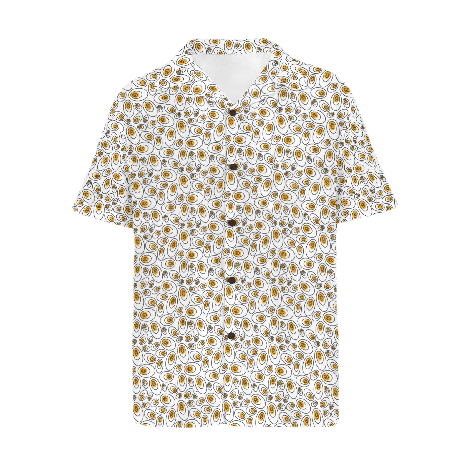 Abstract Eggs Men's Short Sleeve Hawaiian Shirt Men's Hawaiian Shirt (New) Food Printed Offshore