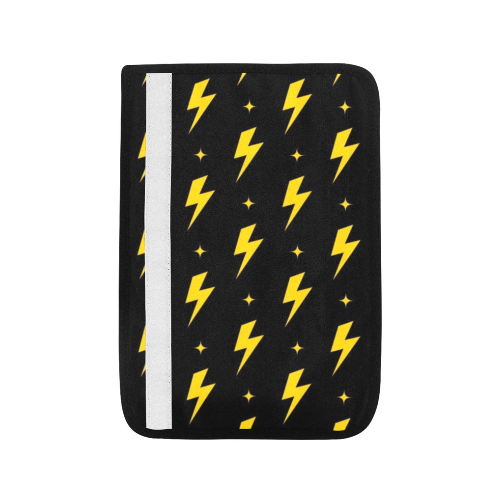 Yellow Lightning Car Seat Belt Cover 7''x10'' (Pack of 2) Car Seat Belt Cover 7x10 (Pack of 2) comic Printed Offshore