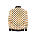 Hamburgers on White Kids Bomber Jacket Kids Bomber Jacket Food Printed Offshore