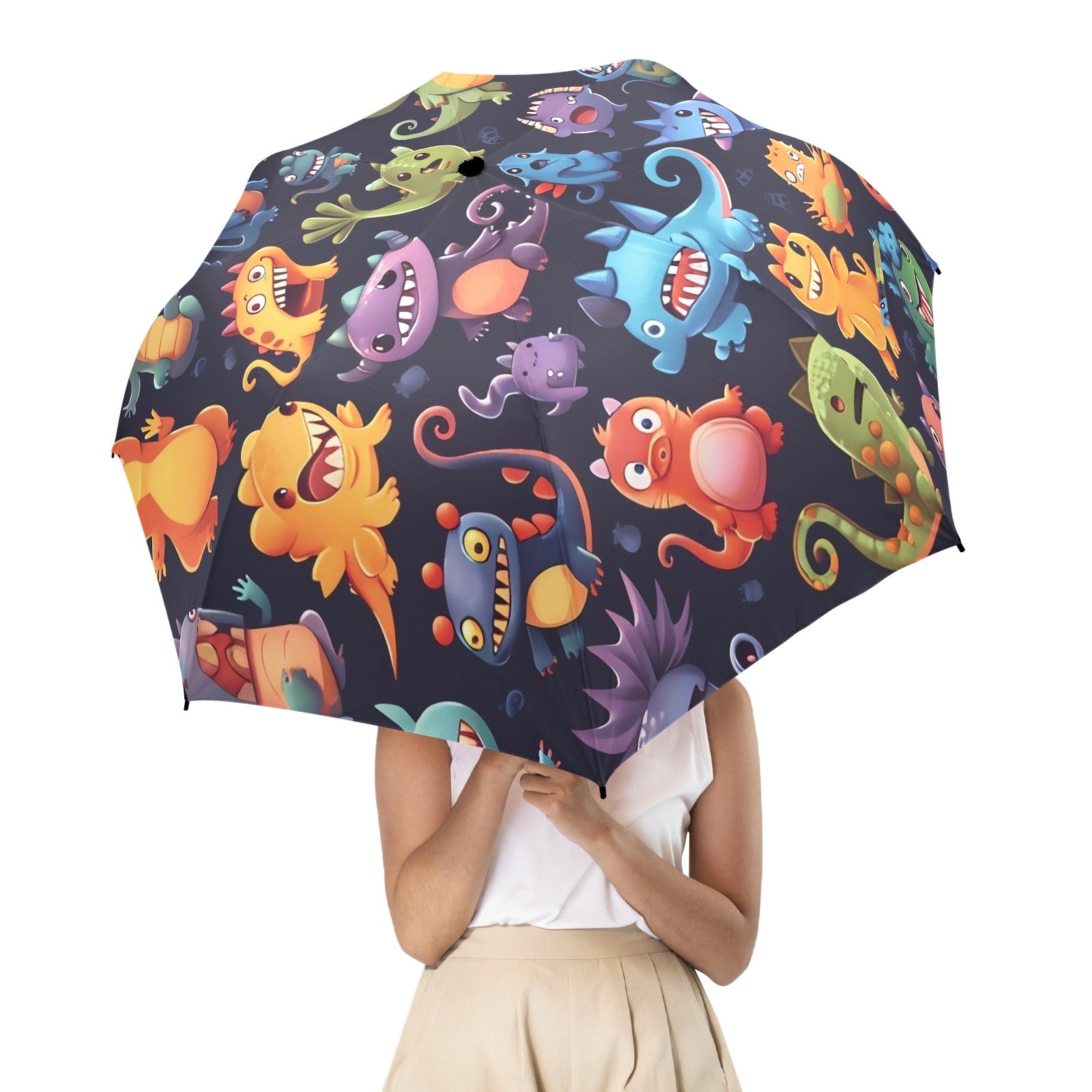 Monster Mania - Semi-Automatic Foldable Umbrella (Model U12) Semi-Automatic Foldable Umbrella (U12)