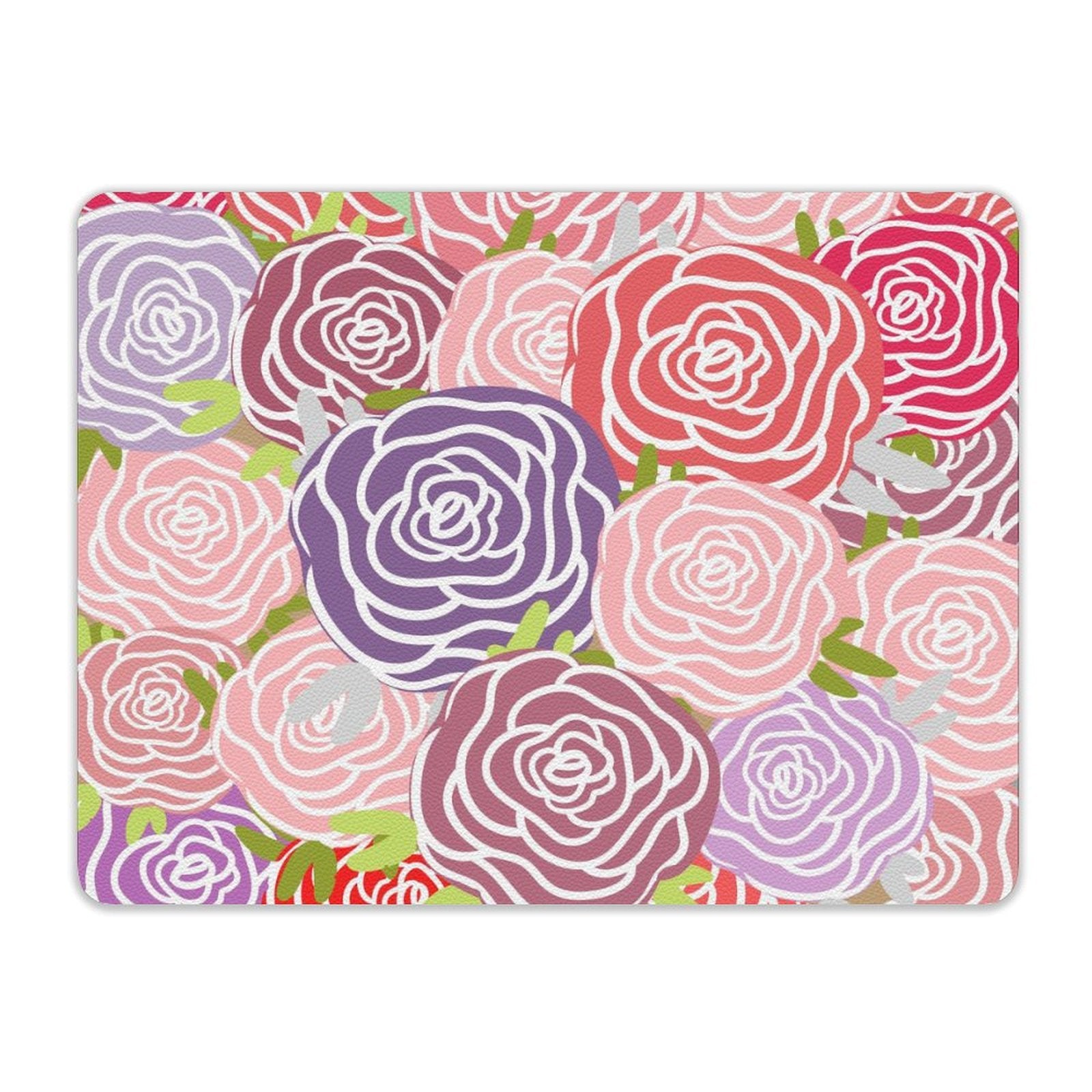 Abstract Roses Leather Mouse Pad Leather Mouse Pad Plants Printed Offshore