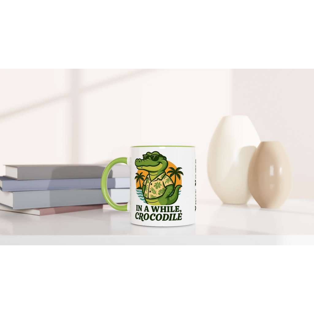 Personalised In A While, Crocodile 11oz Ceramic Mug Personalised 11oz Mug animal Globally Fulfilled