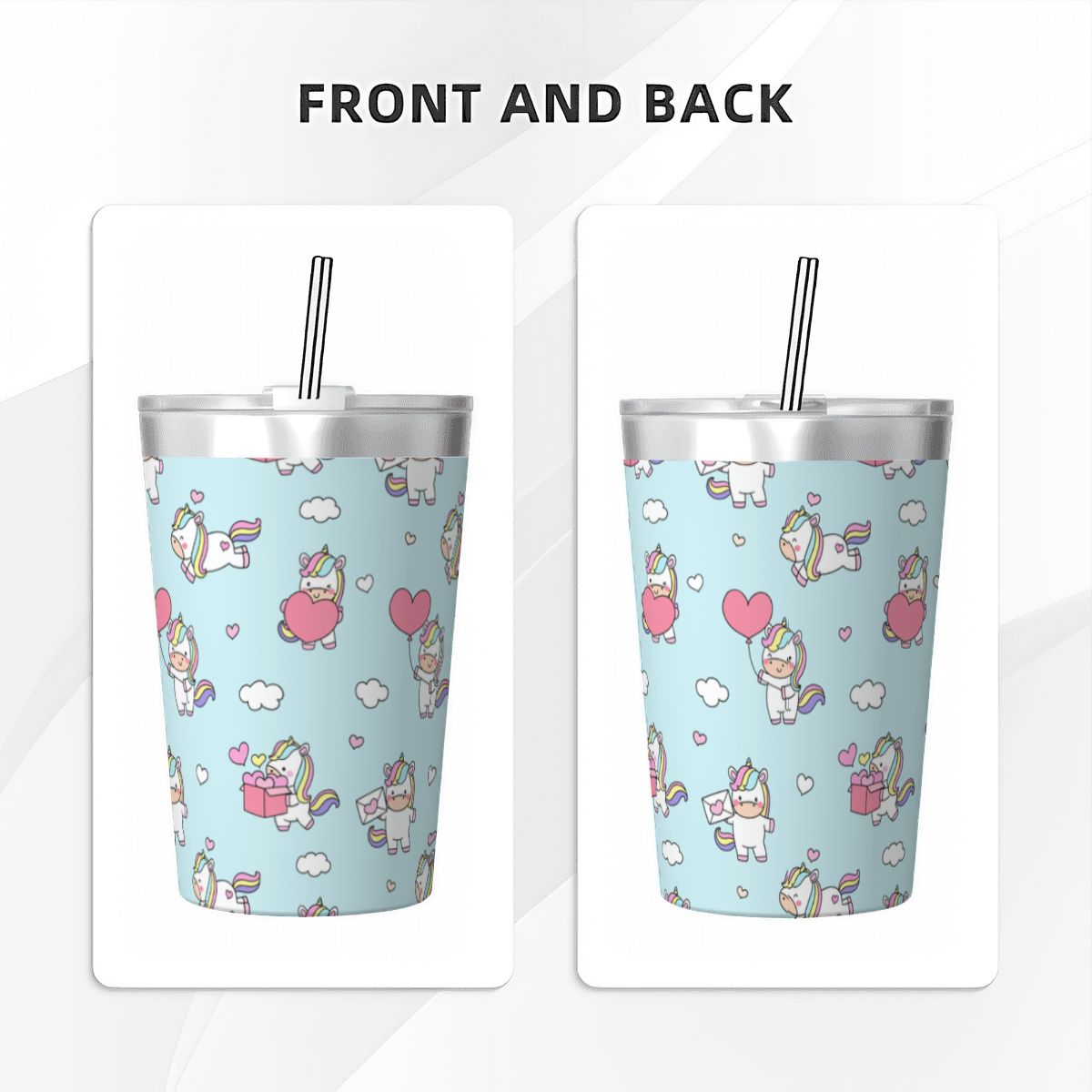 Rainbow Unicorn Small Stainless Steel Travel Mug Cup 12oz/350ml