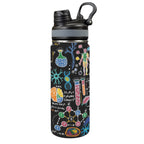 Science Time Blackboard - Insulated Water Bottle with Dual-Use Lid (18oz) One Size Insulated Water Bottle with Dual-Use Lid (18oz) Printed Offshore Science