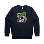 Astronaut, Anywhere But Here - AS Colour Stencil Crew Sweatshirt Navy Sweatshirt Printed In Australia Space