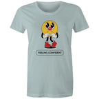 Feeling Confident - Womens T-shirt Pale Blue Womens T-shirt Printed In Australia