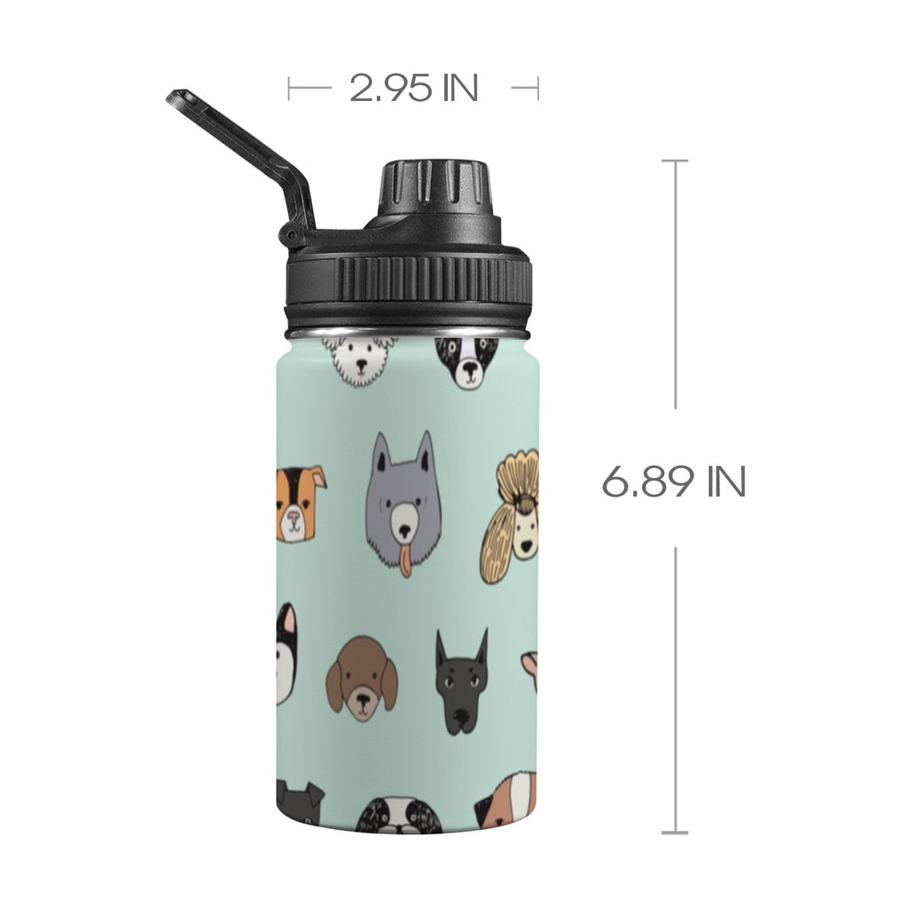 Funny Dogs Kids Water Bottle with Chug Lid (12 oz) One Size Kids Water Bottle with Chug Lid animal Printed Offshore