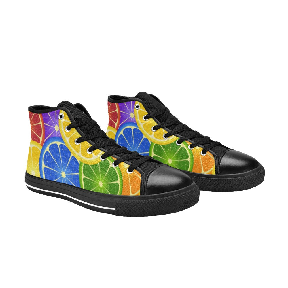Citrus - Women's High Top Canvas Shoes