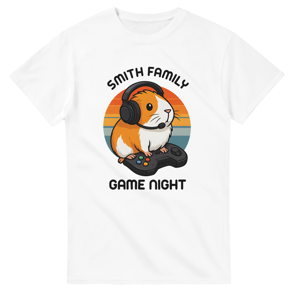 Family Game Night - Personalised T-shirt (Up to 5XL) White Personalised T-shirt (Up to 5XL)