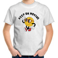 Keep On Moving - Kids Youth T-Shirt White Kids Youth T-shirt Fitness Motivation Printed In Australia Retro