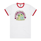 Fiction Addiction - Staple Ringer Tee White Red Ringer T-Shirt Printed In Australia Reading