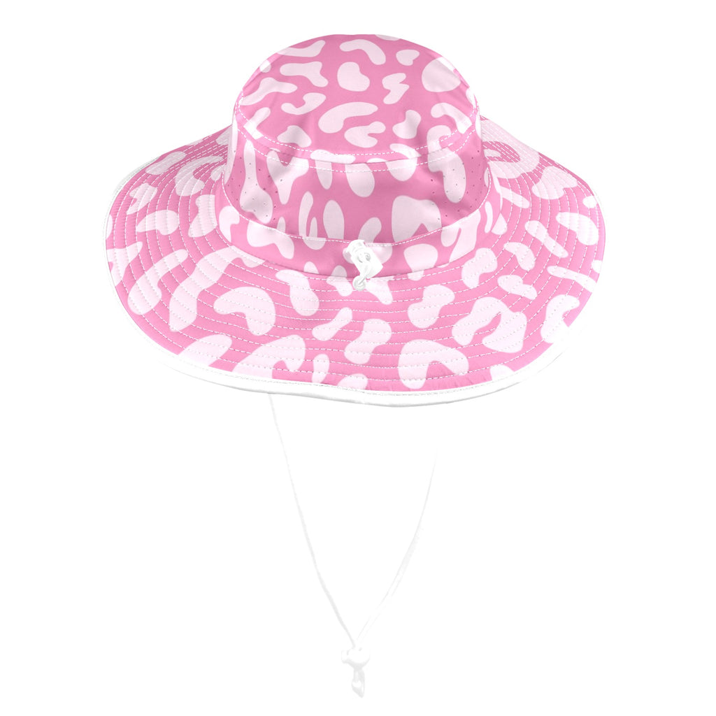 Pink Leopard Wide Brim Bucket Hat Wide Brim Bucket Hat animal Printed Offshore