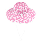 Pink Leopard Wide Brim Bucket Hat Wide Brim Bucket Hat animal Printed Offshore