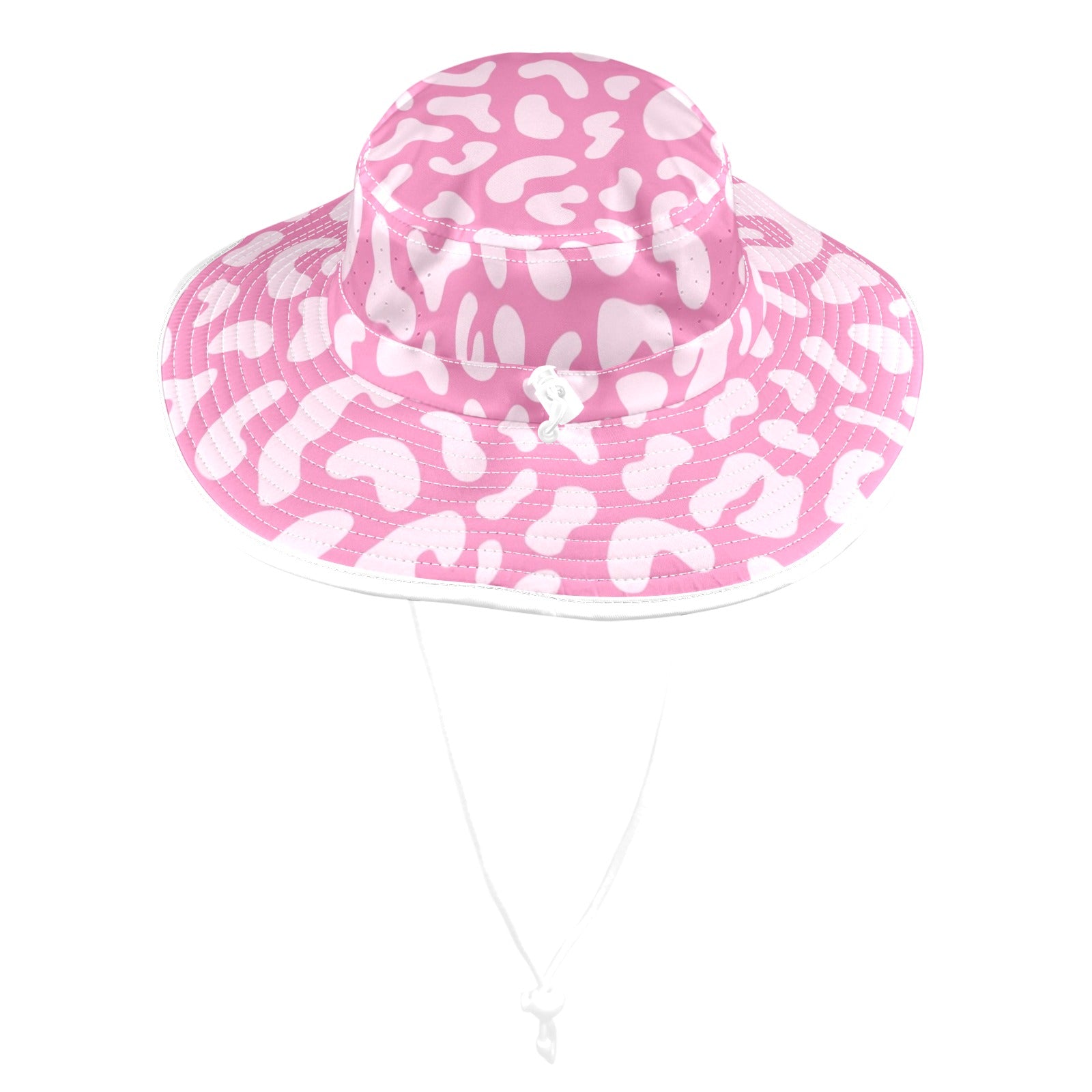 Pink Leopard Wide Brim Bucket Hat Wide Brim Bucket Hat animal Printed Offshore