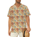 Vintage Retro Floral Men's Short Sleeve Hawaiian Shirt Men's Hawaiian Shirt (New) Plants Printed Offshore Retro