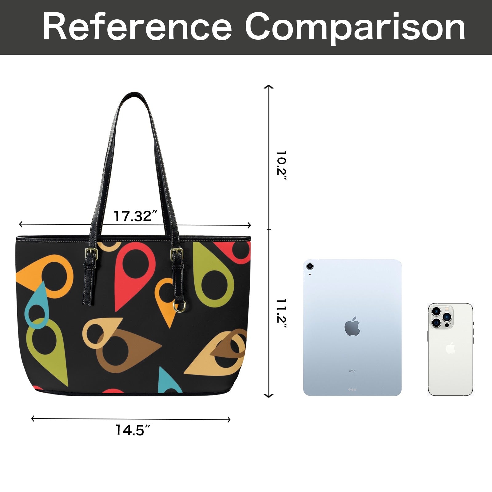 Where Am I - Leather Tote Bag-Large