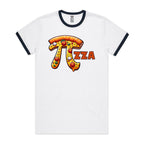 Pi Pizza - Staple Ringer Tee White Navy Ringer T-Shirt Food Maths Printed In Australia Science