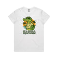In A While, Crocodile Women's AS Colour T-shirt White Womens T-shirt animal Printed In Australia
