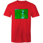 Alien Backing Into Hedge Meme - Mens T-Shirt Red Mens T-shirt Printed In Australia Sci Fi