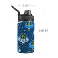 Cute Aliens in UFOs Kids Water Bottle with Chug Lid (12 oz) One Size Kids Water Bottle with Chug Lid Printed Offshore Sci Fi
