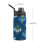 Cute Aliens in UFOs - Kids Water Bottle with Chug Lid (12 oz) One Size Kids Water Bottle with Chug Lid Printed Offshore Sci Fi