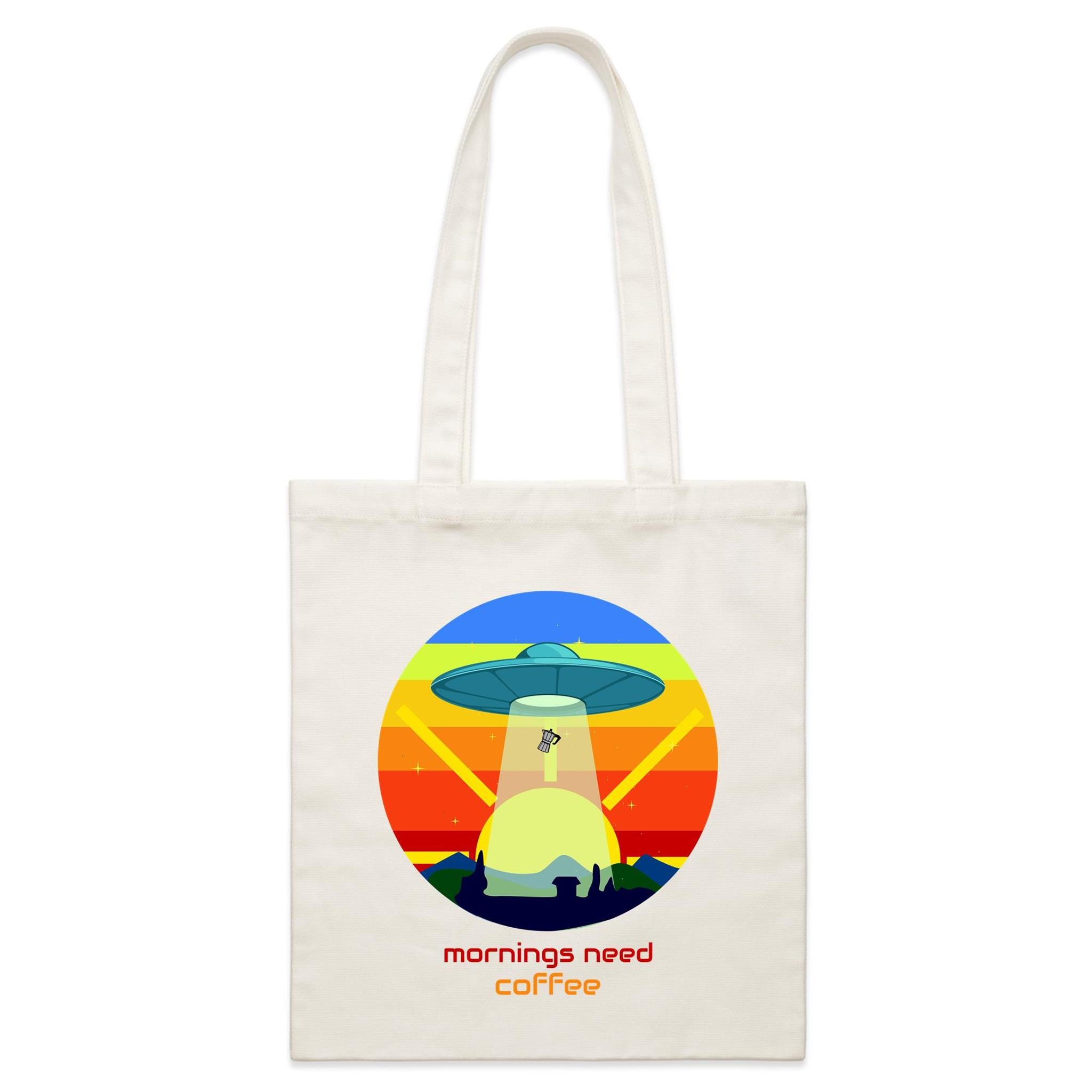 Mornings Need Coffee - Parcel Canvas Tote Bag Default Title Small Tote Bag Coffee Printed In Australia